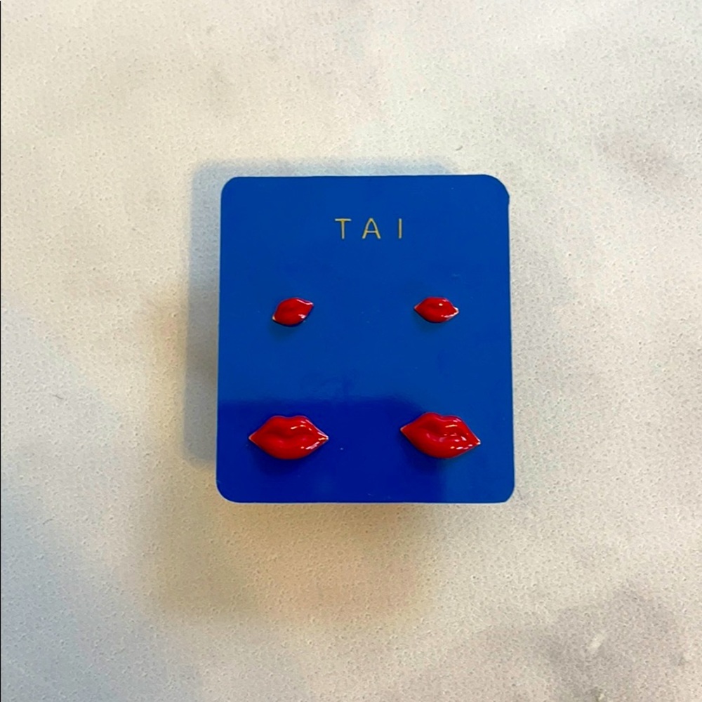 Enamel Lips Stud Earring Pack
